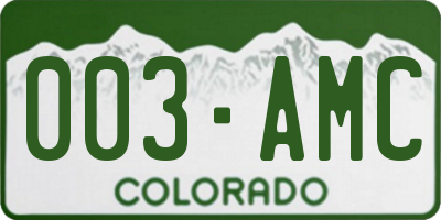 CO license plate 003AMC