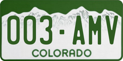 CO license plate 003AMV