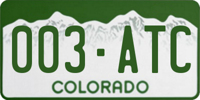 CO license plate 003ATC