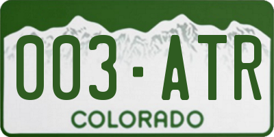 CO license plate 003ATR