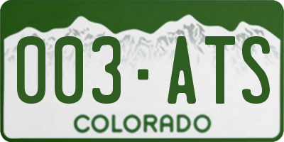 CO license plate 003ATS