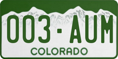 CO license plate 003AUM