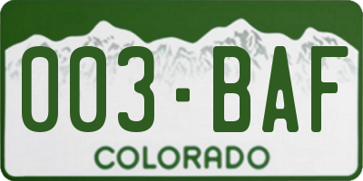 CO license plate 003BAF