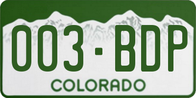 CO license plate 003BDP