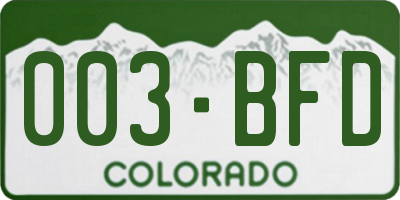 CO license plate 003BFD