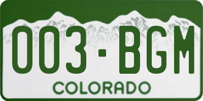 CO license plate 003BGM