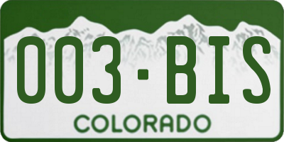 CO license plate 003BIS