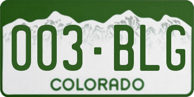 CO license plate 003BLG