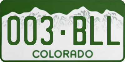 CO license plate 003BLL