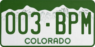 CO license plate 003BPM