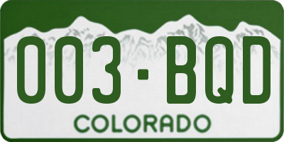 CO license plate 003BQD