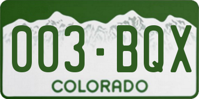 CO license plate 003BQX