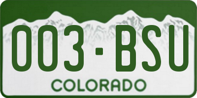 CO license plate 003BSU