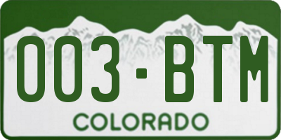 CO license plate 003BTM