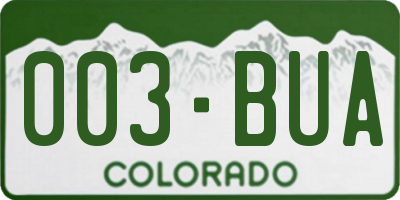 CO license plate 003BUA