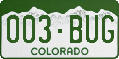 CO license plate 003BUG