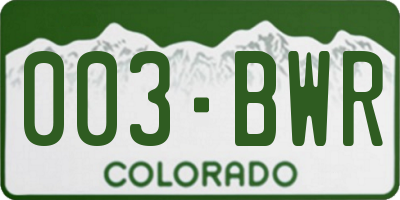 CO license plate 003BWR