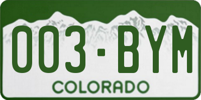 CO license plate 003BYM