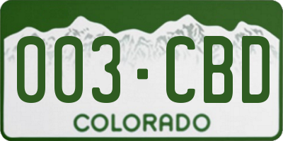 CO license plate 003CBD