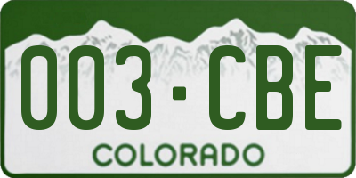 CO license plate 003CBE