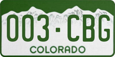 CO license plate 003CBG