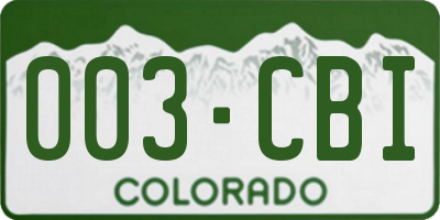 CO license plate 003CBI