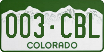 CO license plate 003CBL
