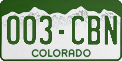 CO license plate 003CBN