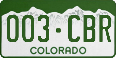 CO license plate 003CBR