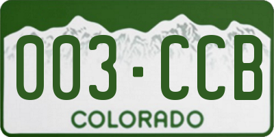 CO license plate 003CCB