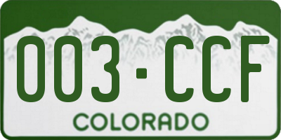 CO license plate 003CCF