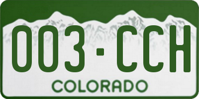 CO license plate 003CCH