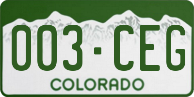 CO license plate 003CEG