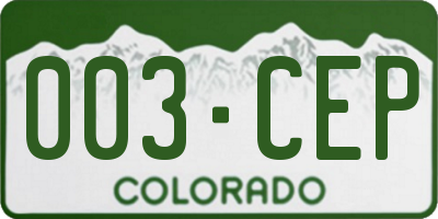 CO license plate 003CEP