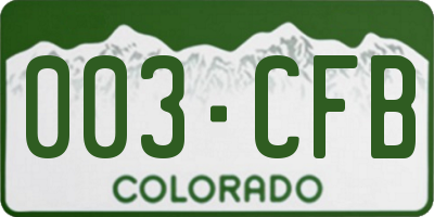 CO license plate 003CFB