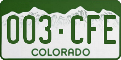 CO license plate 003CFE