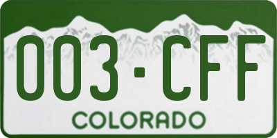 CO license plate 003CFF