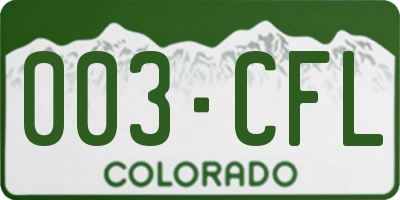 CO license plate 003CFL