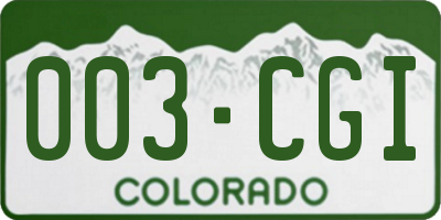 CO license plate 003CGI