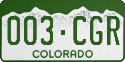 CO license plate 003CGR