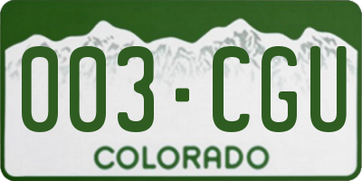 CO license plate 003CGU