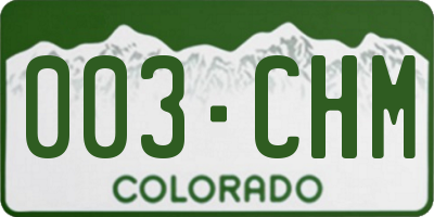 CO license plate 003CHM