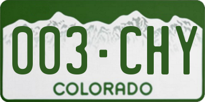 CO license plate 003CHY
