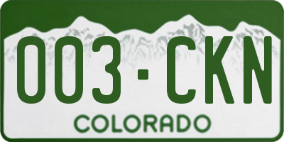 CO license plate 003CKN