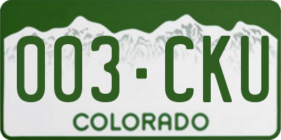 CO license plate 003CKU