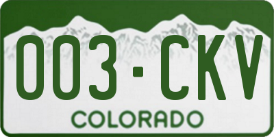 CO license plate 003CKV