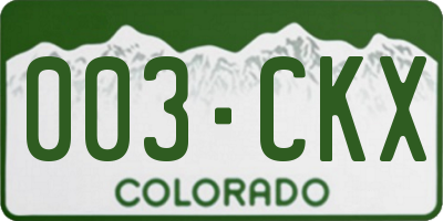 CO license plate 003CKX