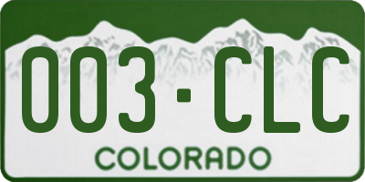CO license plate 003CLC