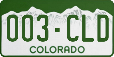 CO license plate 003CLD