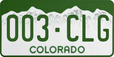 CO license plate 003CLG